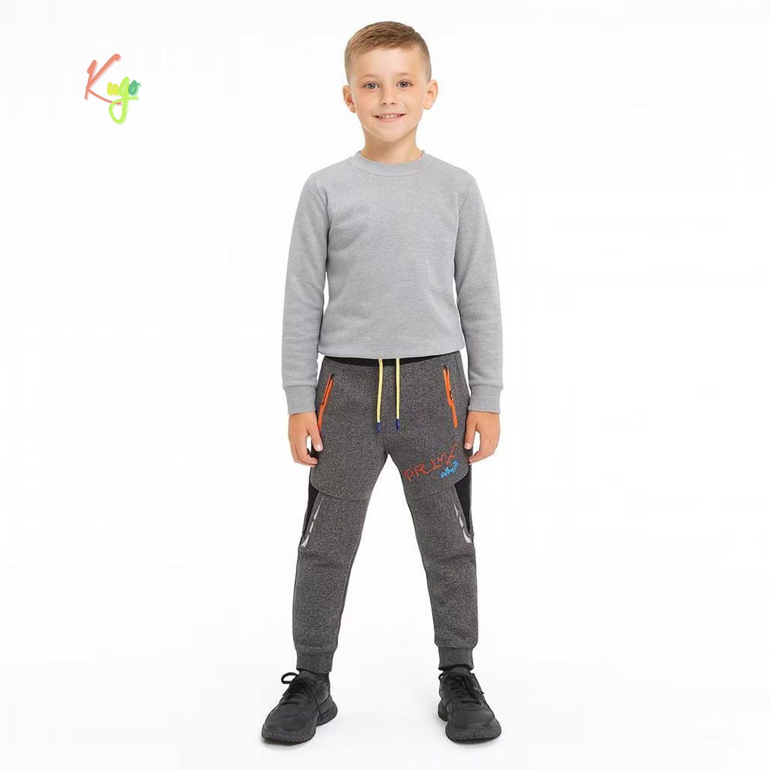 Softshellové tepláky (zateplené)  Kugo GK8639, vel. 116-146 šedé