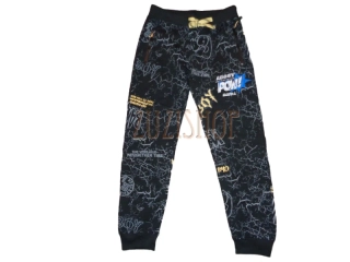 Chlapecké bavlněné tepláky Kugo FT6029 vel. 146 černé- černý zip