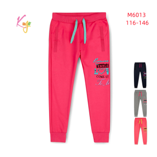 Dívčí bavlněné tepláky Kugo M6013 vel. 116-146