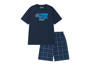 Pánské letní pyžamo Wolf & Wolfie S2675A vel. XL tm. modré